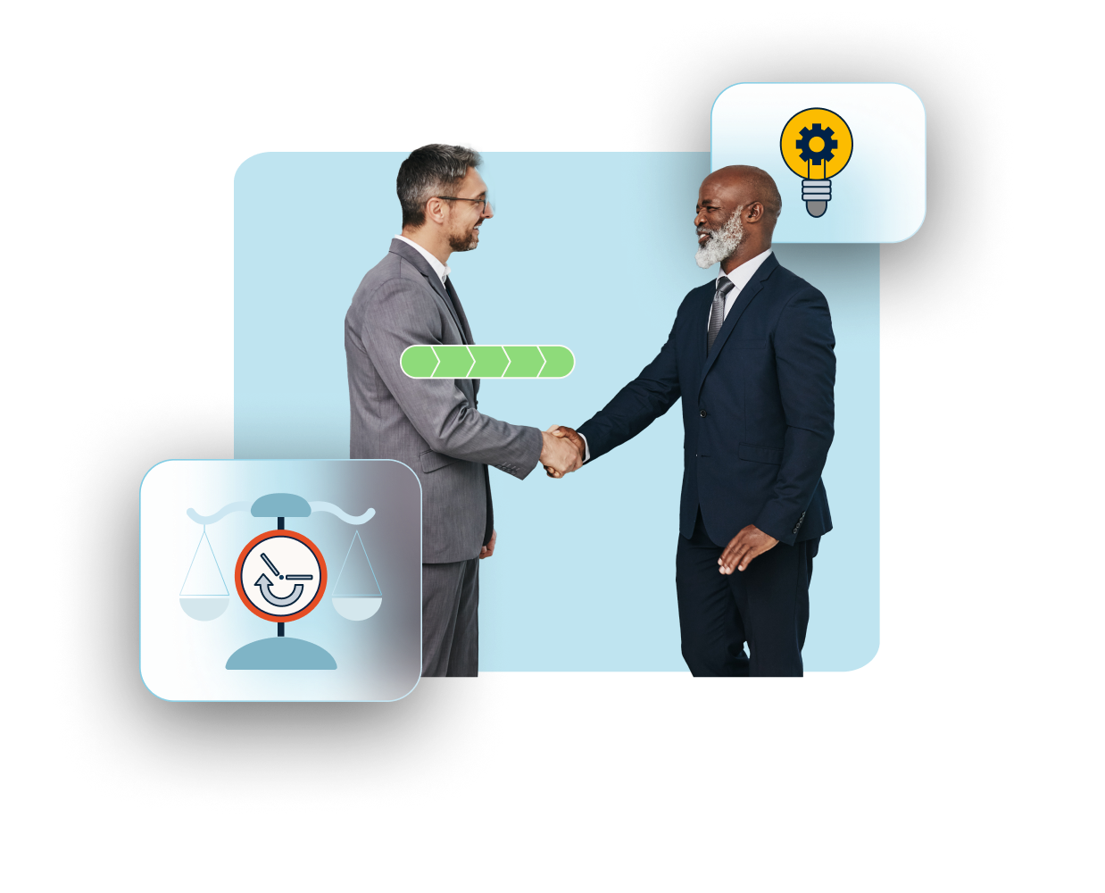 2 man wearing suits shaking hands