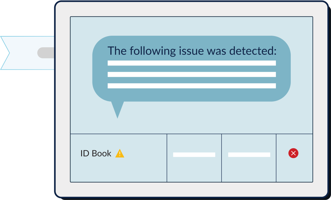 illustration of dashboard showing risk screen