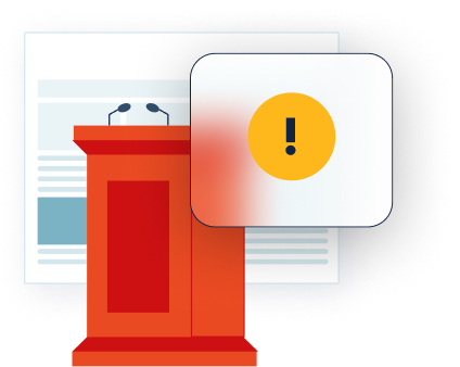 illustration-of-podium-with-a-exclamation-mark-in-the-foreground-and-illustrated-document-in-the-background