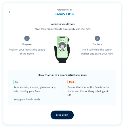 IIdentify Liveness, Biometric Verification & Photo Matching dashboard